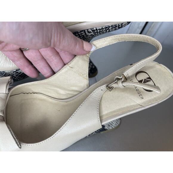 Kelsi Dagger Women Tan Leather Snake Platform Heels Wedge Size 8.5 - Picture 4 of 8